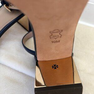 Tory Burch Navy Blue Block Heels Sandals